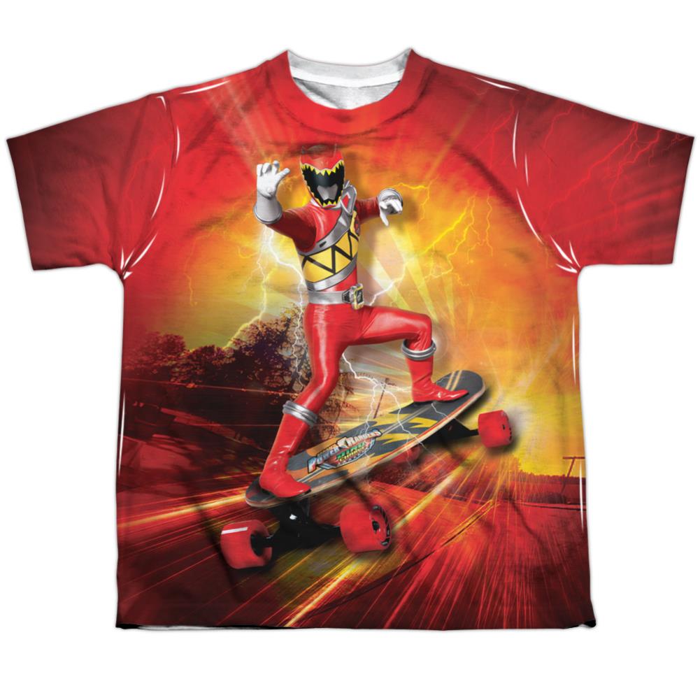 Mighty Morphin Power Rangers Skater Youth Regular Fit Poly Short-Sleeve T-Shirt