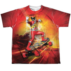 Mighty Morphin Power Rangers Skater Youth Regular Fit Poly Short-Sleeve T-Shirt