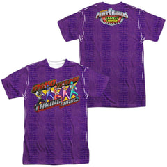 Mighty Morphin Power Rangers Taking Charge (Front/Back Print) Men's Regular Fit Polyester Short-Sleeve T-Shirt