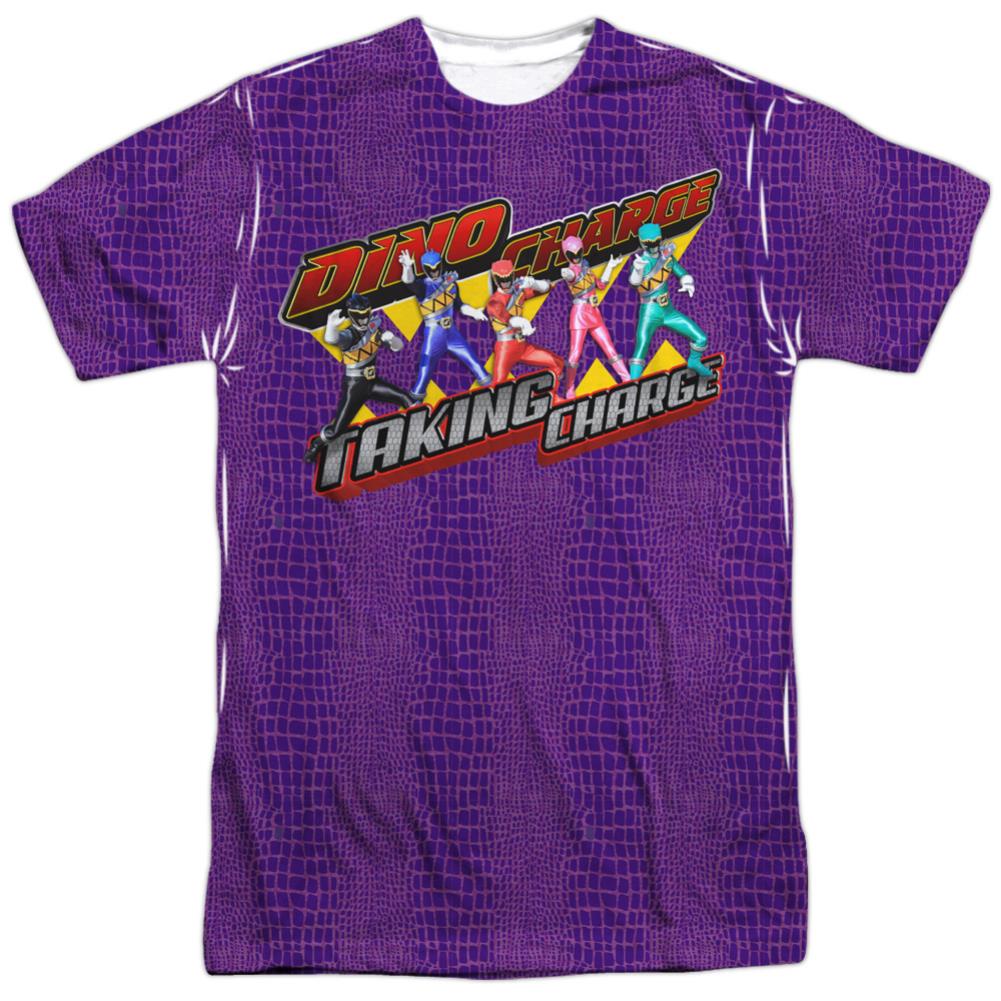 Mighty Morphin Power Rangers Taking Charge Men's Regular Fit Polyester Short-Sleeve T-Shirt