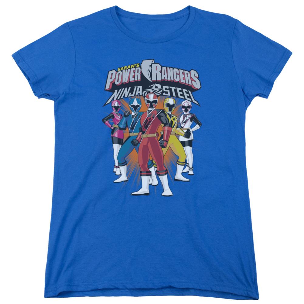 Mighty Morphin Power Rangers Team Lineup Women's 18/1 Cotton Short-Sleeve T-Shirt