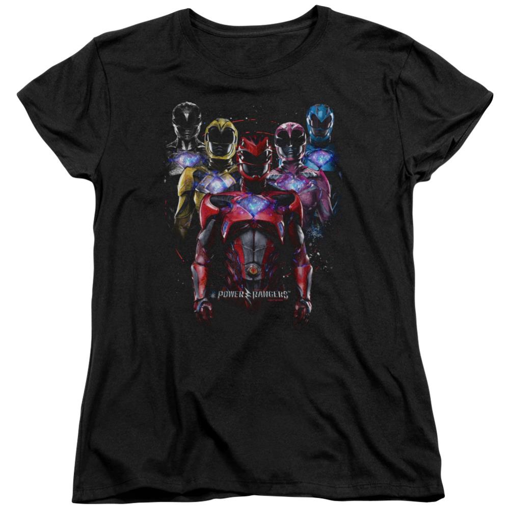 Mighty Morphin Power Rangers Team Of Rangers Women's 18/1 Cotton Short-Sleeve T-Shirt