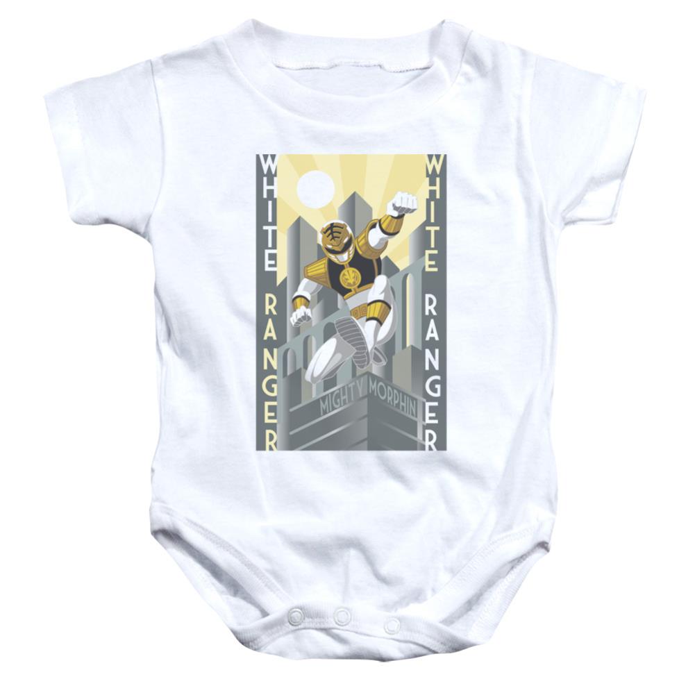 Mighty Morphin Power Rangers White Ranger Deco Infant's Cotton SS Snapsuit