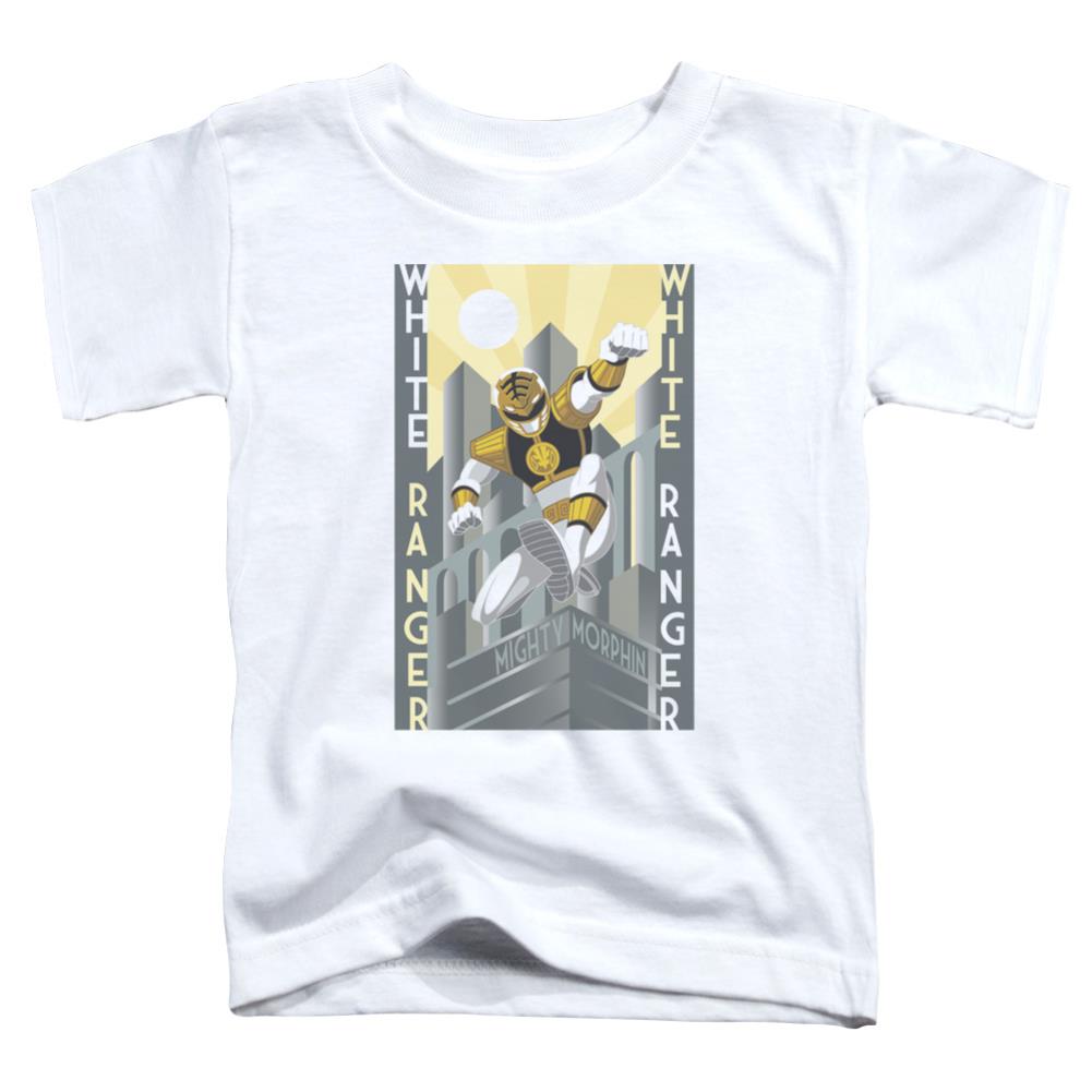 Mighty Morphin Power Rangers White Ranger Deco Toddler 18/1 Cotton Short-Sleeve T-Shirt