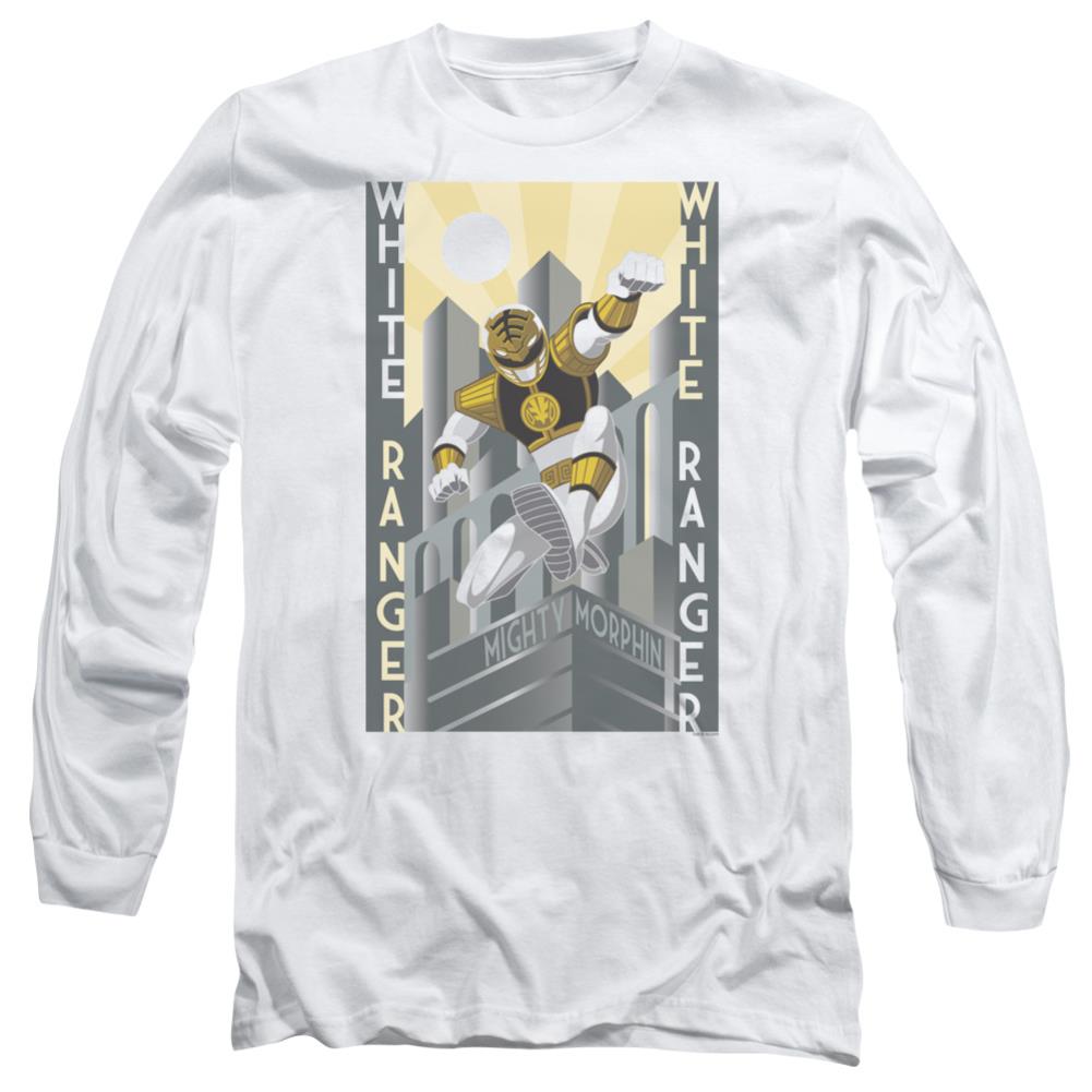 Mighty Morphin Power Rangers White Ranger Duo Men's 18/1 Cotton Long-Sleeve T-Shirt