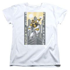 Mighty Morphin Power Rangers White Ranger Duo Women's 18/1 Cotton Short-Sleeve T-Shirt