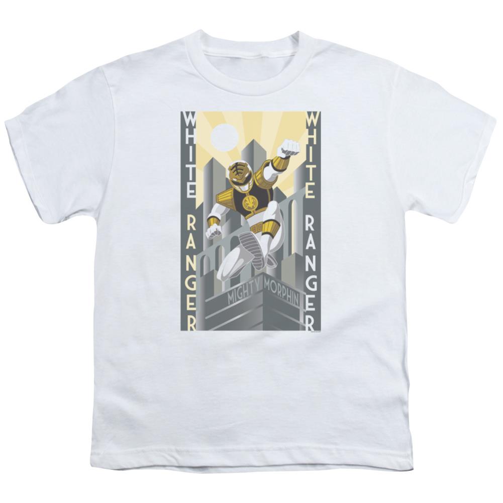 Mighty Morphin Power Rangers White Ranger Duo Youth 18/1 100% Cotton Short-Sleeve T-Shirt