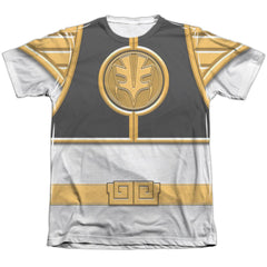Mighty Morphin Power Rangers White Ranger Men's Regular Fit Poly Cotton Short-Sleeve T-Shirt