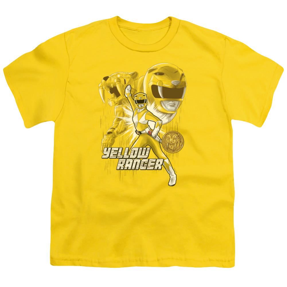 Mighty Morphin Power Rangers Yellow Ranger Youth 18/1 100% Cotton Short-Sleeve T-Shirt