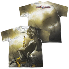 Mighty Morphin Power Rangers Yellow Zord Poster (Front/Back Print) Youth Regular Fit Poly Short-Sleeve T-Shirt