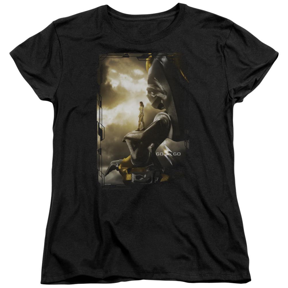 Mighty Morphin Power Rangers Yellow Zord Poster Women's 18/1 Cotton Short-Sleeve T-Shirt