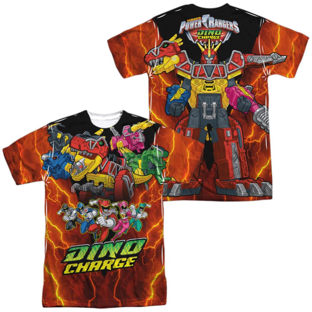 Mighty Morphin Power Rangers Zord Power (Front/Back Print) Men's Regular Fit Polyester Short-Sleeve T-Shirt
