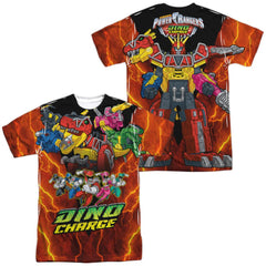 Mighty Morphin Power Rangers Zord Power (Front/Back Print) Men's Regular Fit Polyester Short-Sleeve T-Shirt