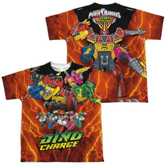 Mighty Morphin Power Rangers Zord Power (Front/Back Print) Youth Regular Fit Poly Short-Sleeve T-Shirt