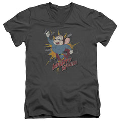 Mighty Mouse Break Through Men's 30/1 Cotton Slim V-Neck T-Shirt
