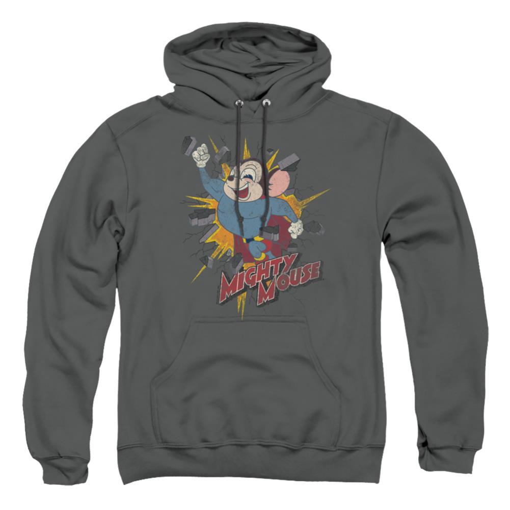 Mighty Mouse Break Through Men's Pull-Over 75 25 Poly Hoodie