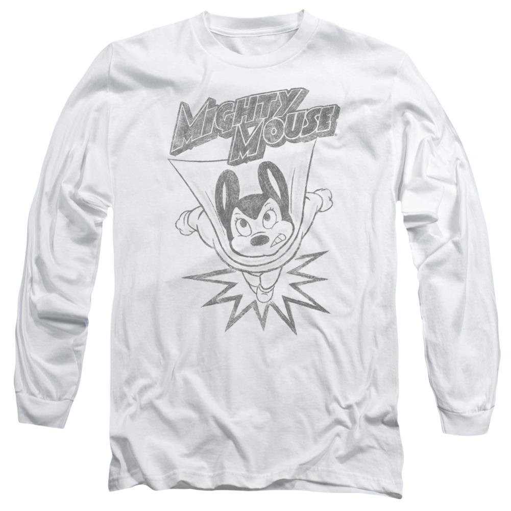 Mighty Mouse Bursting Out Men's 18/1 Cotton Long-Sleeve T-Shirt
