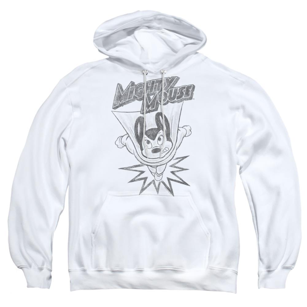 Mighty Mouse Bursting Out Men's Pull-Over 75 25 Poly Hoodie