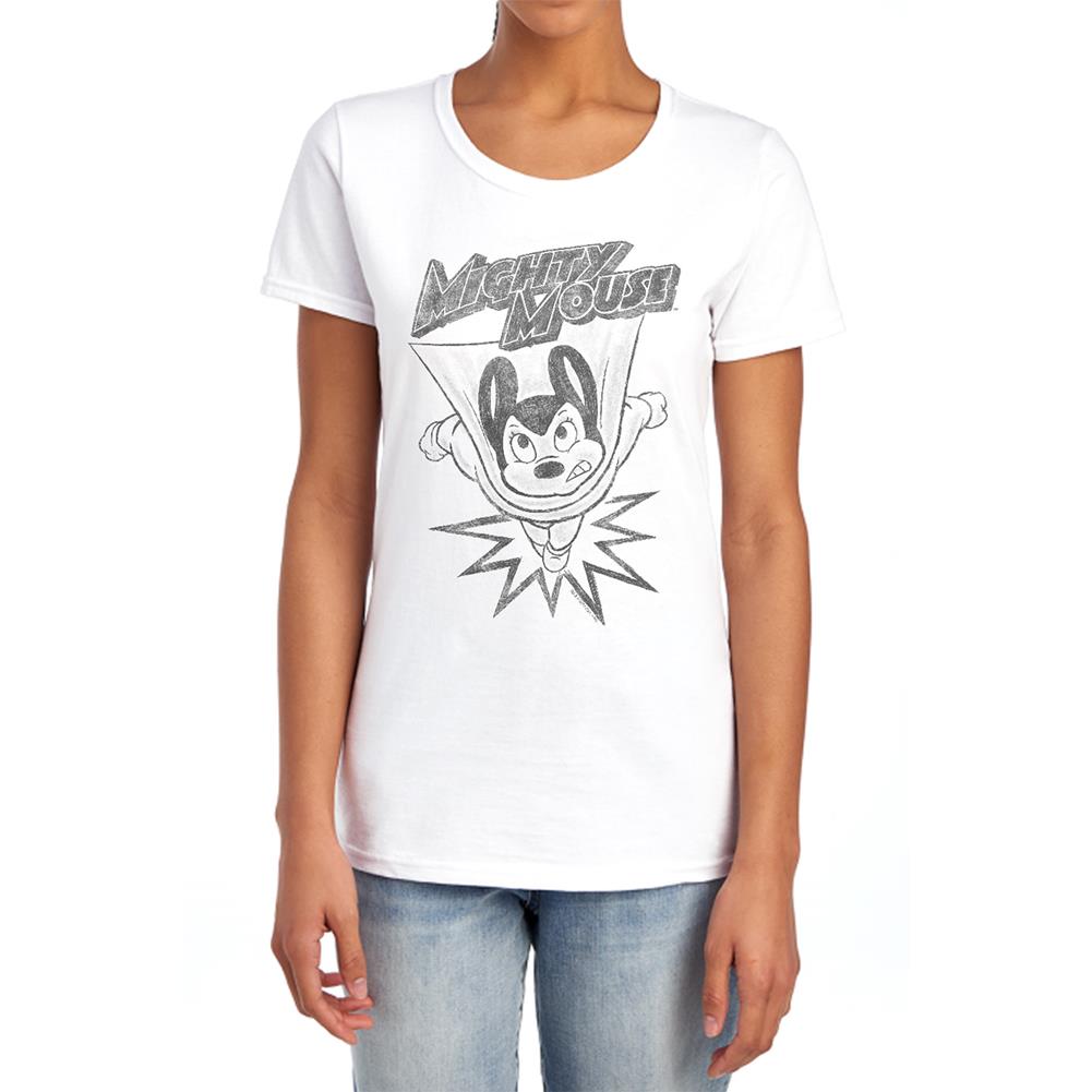 Mighty Mouse Bursting Out Women's 18/1 Cotton Short-Sleeve T-Shirt