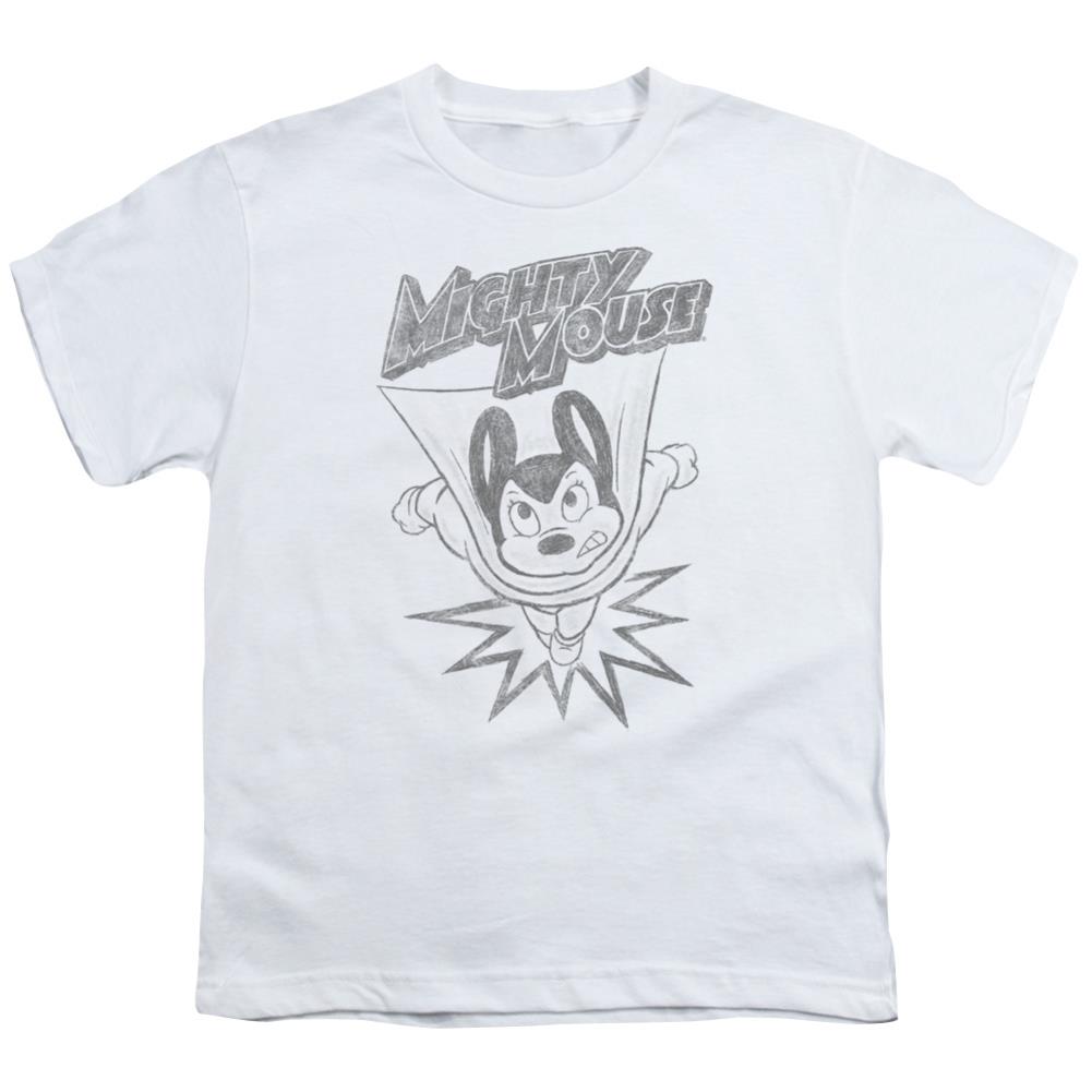 Mighty Mouse Bursting Out Youth 18/1 100% Cotton Short-Sleeve T-Shirt