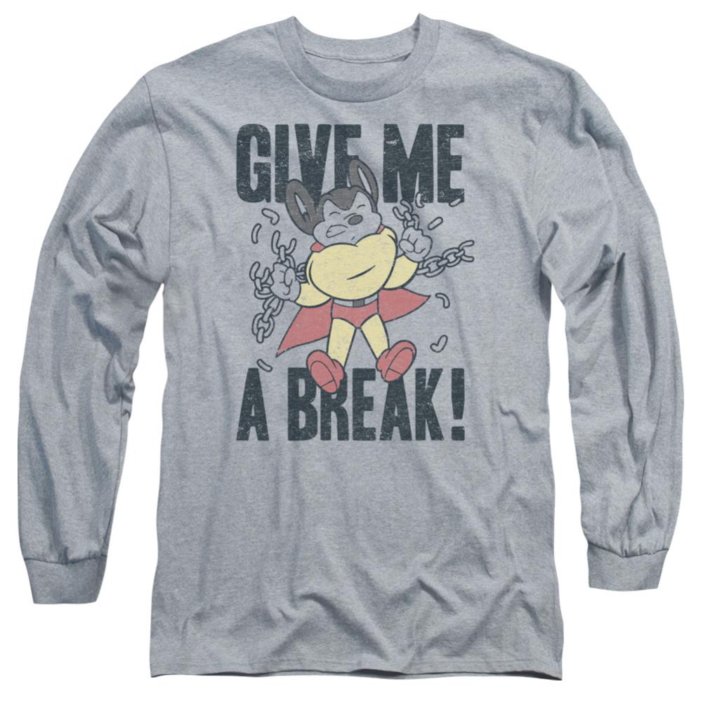Mighty Mouse Give Me A Break Men's 18/1 Cotton Long-Sleeve T-Shirt
