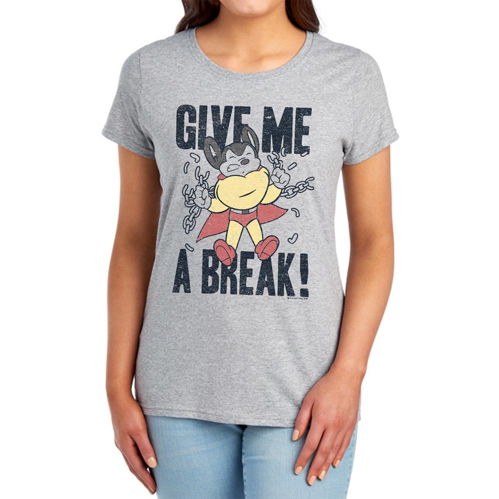 Mighty Mouse Give Me A Break Women's 18/1 Cotton Short-Sleeve T-Shirt