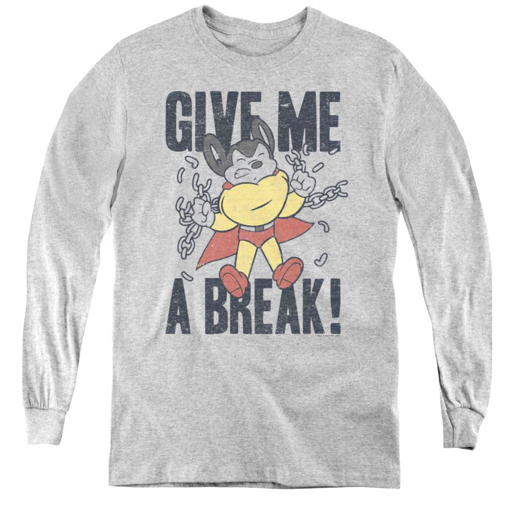 Mighty Mouse Give Me A Break Youth Long-Sleeve T-Shirt