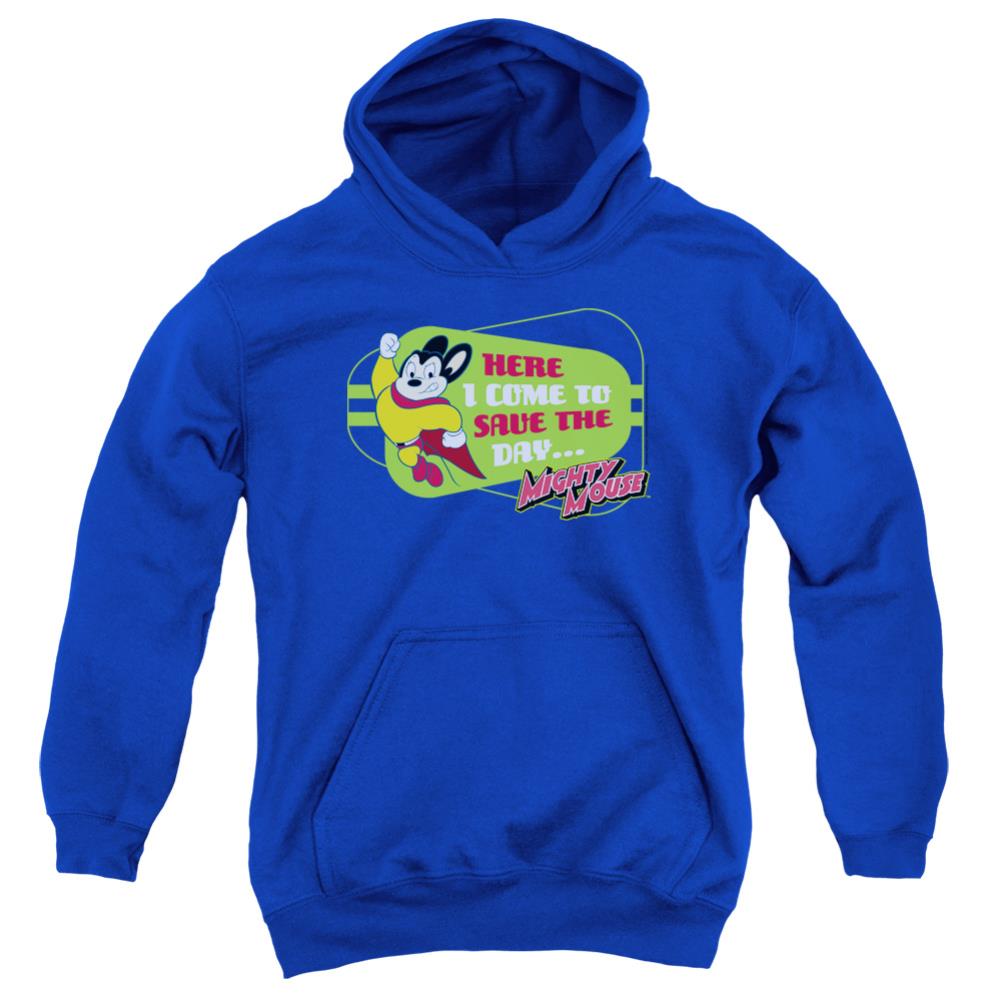 Mighty Mouse Here I Come Youth Cotton Poly Pull-Over Hoodie