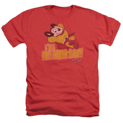 Mighty Mouse I'm Mighty Men's 30/1 Heather 60 40 Poly Short-Sleeve T-Shirt