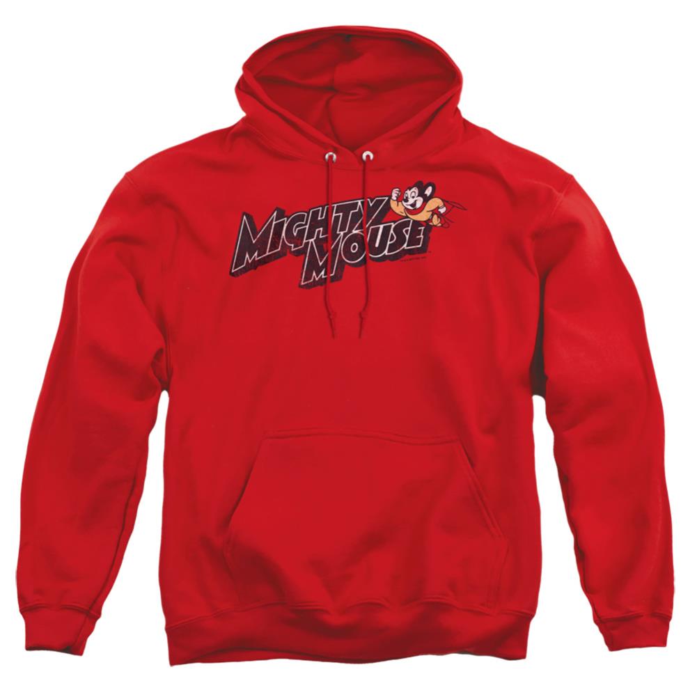 Mighty Mouse Might Logo Men's Pull-Over 75 25 Poly Hoodie