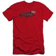 Mighty Mouse Might Logo Men's Ultra-Soft 30/1 Cotton Slim Short-Sleeve T-Shirt