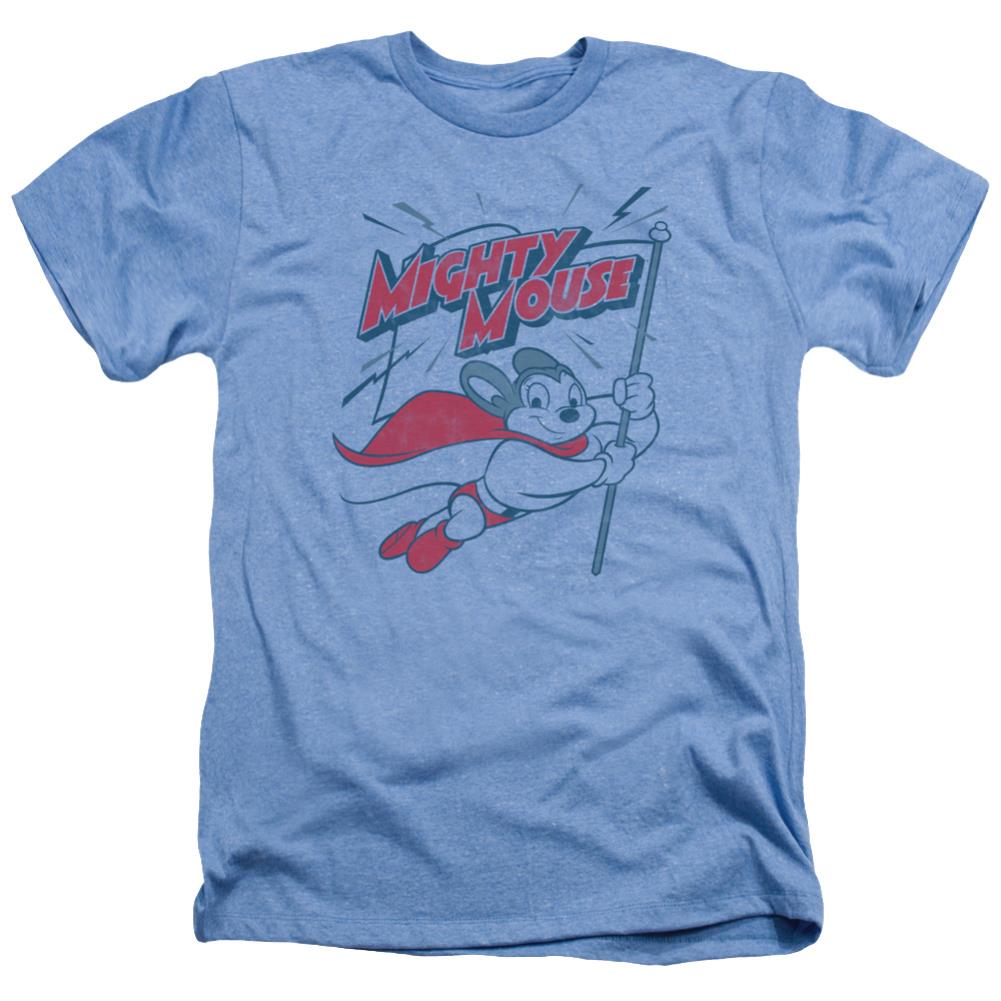Mighty Mouse Mighty Flag Men's 30/1 Heather 60 40 Poly Short-Sleeve T-Shirt