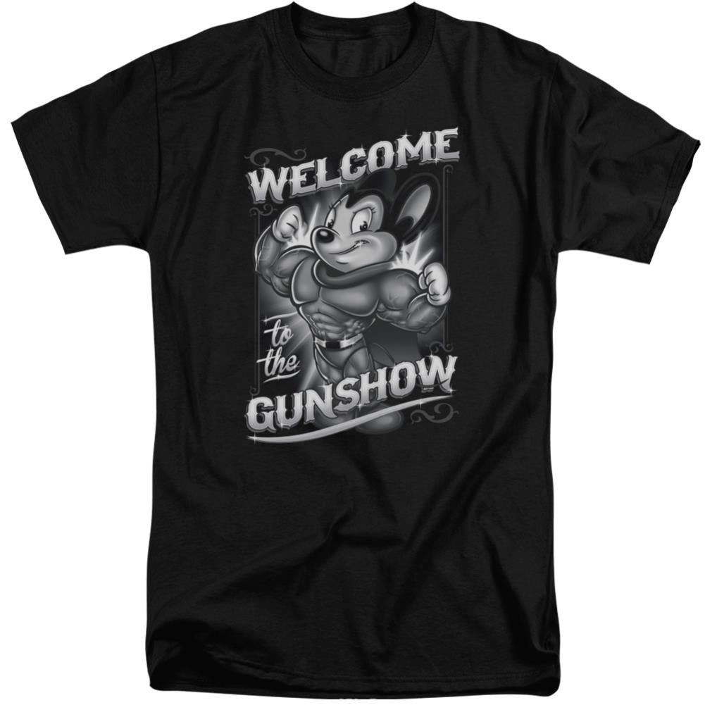 Mighty Mouse Mighty Gunshow Men's 18/1 Tall Cotton Short-Sleeve T-Shirt
