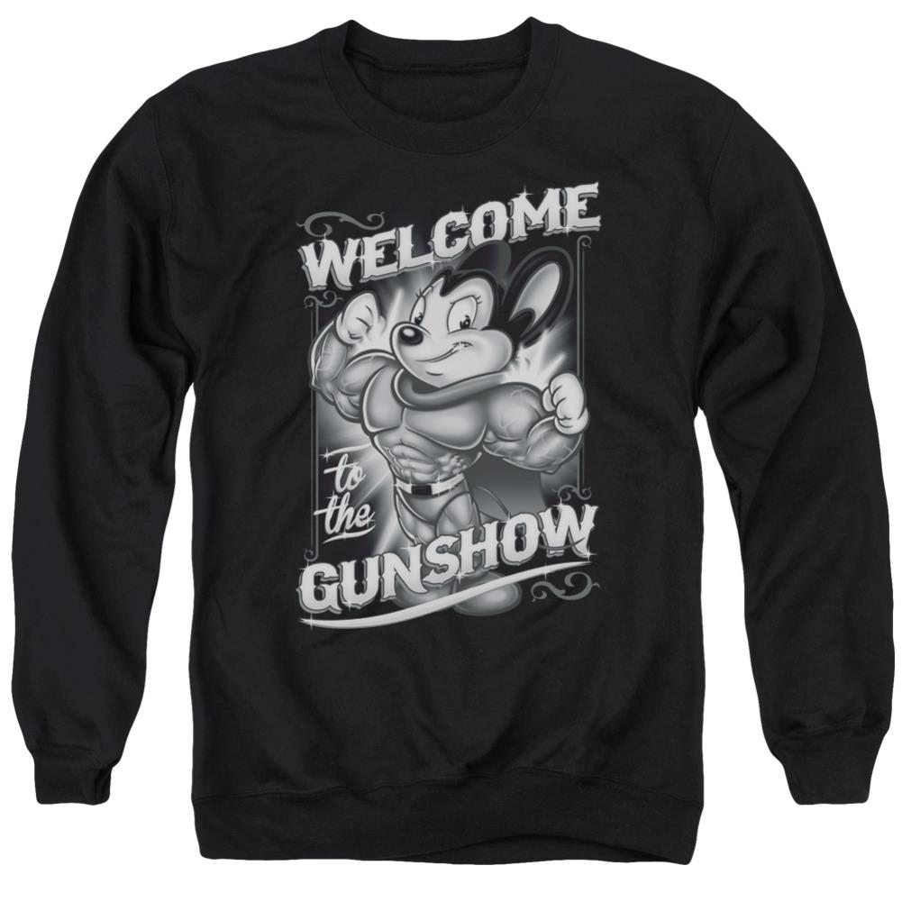 Mighty Mouse Mighty Gunshow Men's Crewneck 50 50 Poly Long-Sleeve T-Shirt