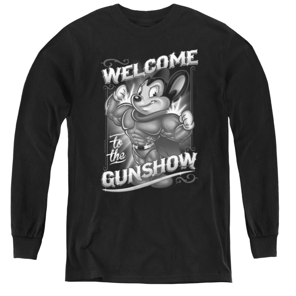 Mighty Mouse Mighty Gunshow Youth Long-Sleeve T-Shirt