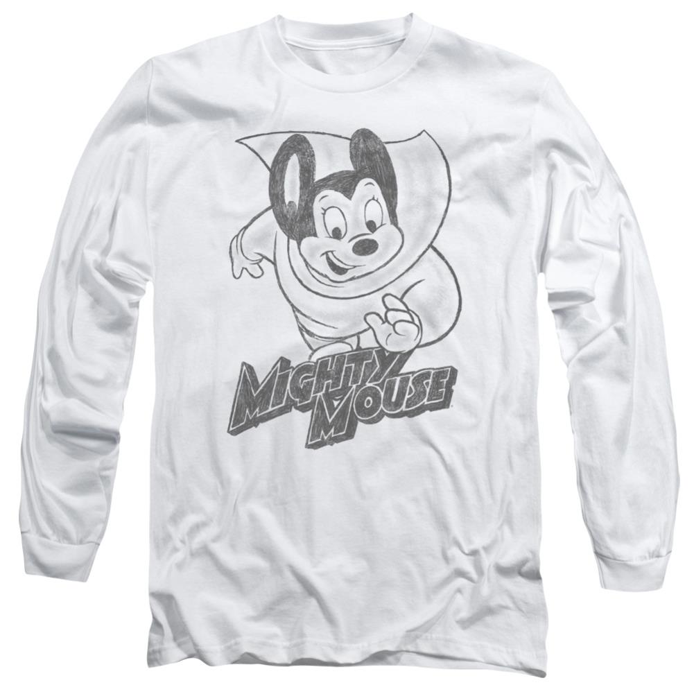 Mighty Mouse Mighty Sketch Men's 18/1 Cotton Long-Sleeve T-Shirt