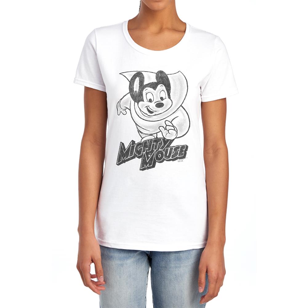 Mighty Mouse Mighty Sketch Women's 18/1 Cotton Short-Sleeve T-Shirt