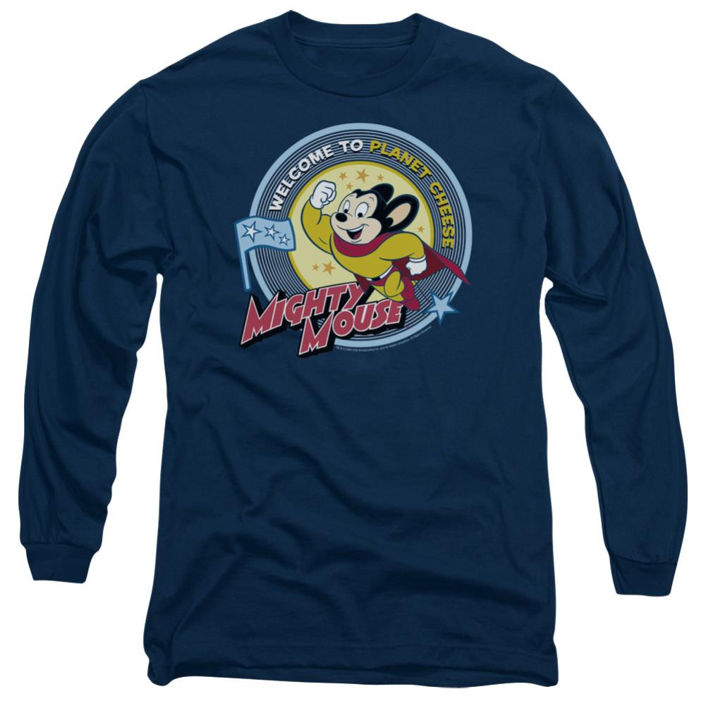 Mighty Mouse Planet Cheese Men's 18/1 Cotton Long-Sleeve T-Shirt