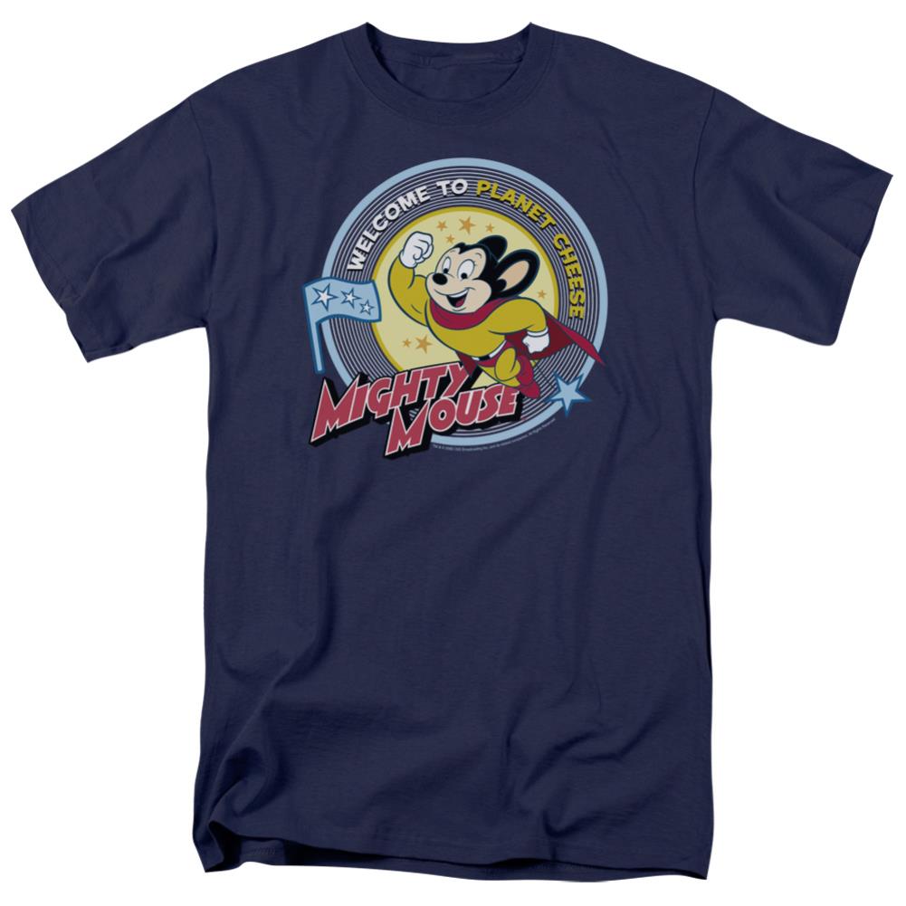 Mighty Mouse Planet Cheese Men's 18/1 Cotton Short-Sleeve T-Shirt