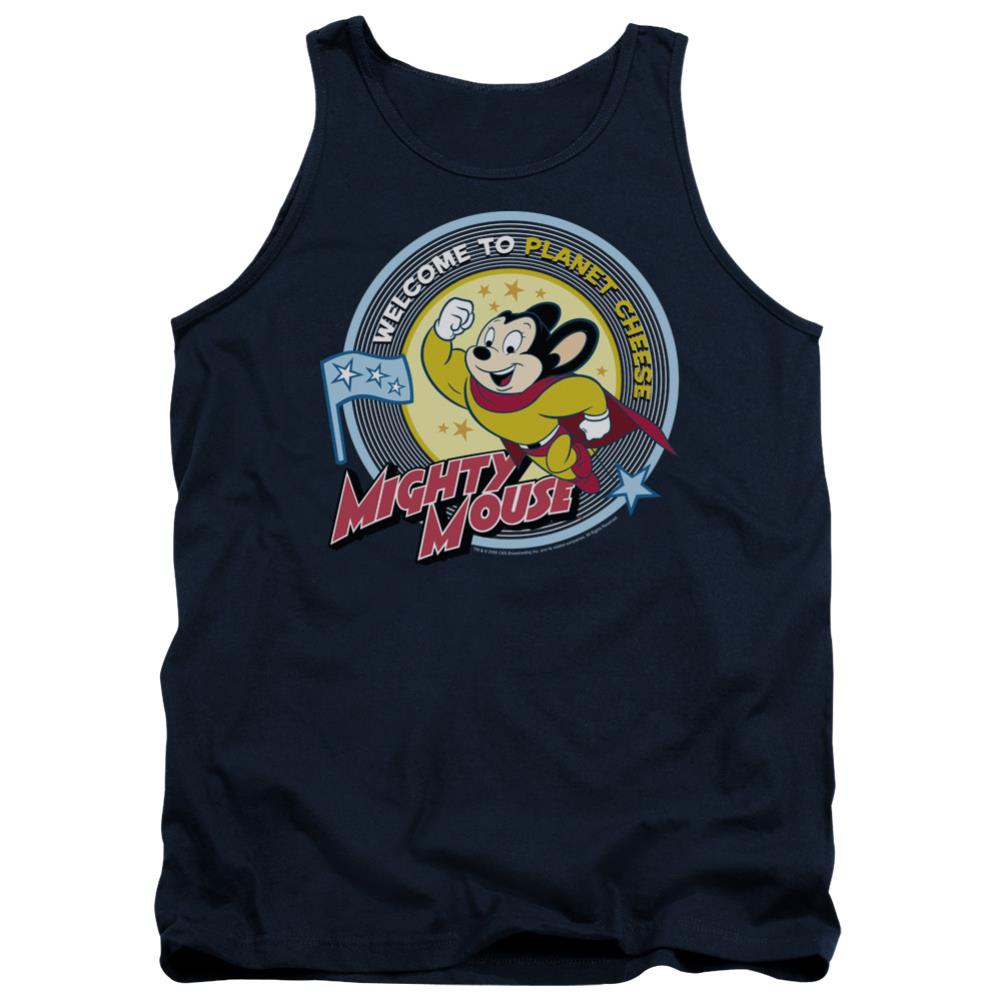 Mighty Mouse Planet Cheese Men's 18/1 Cotton Tank Top