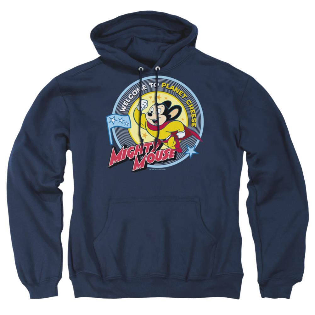 Mighty Mouse Planet Cheese Men's Pull-Over 75 25 Poly Hoodie