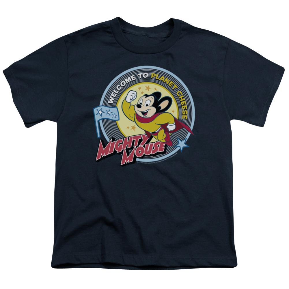 Mighty Mouse Planet Cheese Youth 18/1 100% Cotton Short-Sleeve T-Shirt