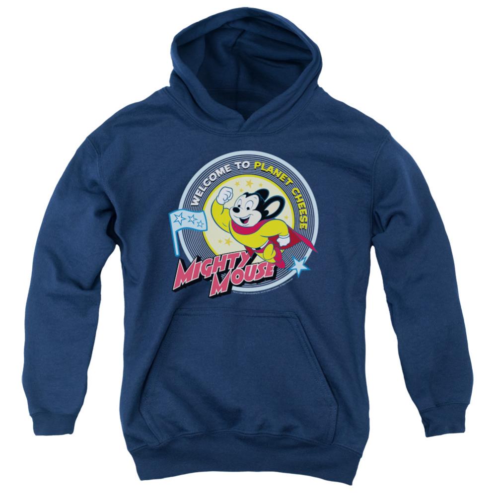 Mighty Mouse Planet Cheese Youth Cotton Poly Pull-Over Hoodie