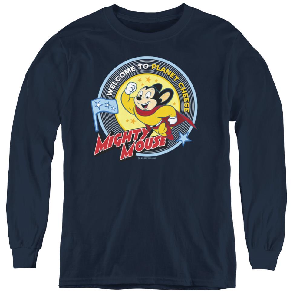 Mighty Mouse Planet Cheese Youth Long-Sleeve T-Shirt