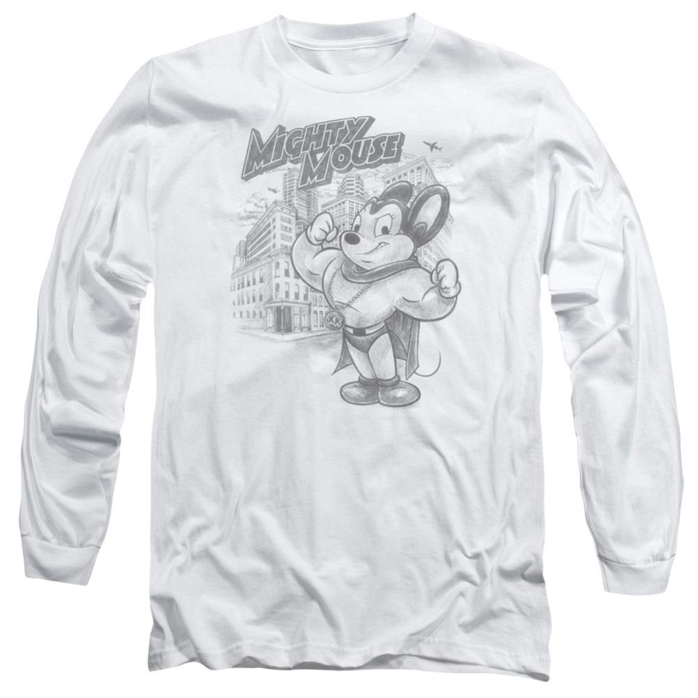 Mighty Mouse Protect And Serve Men's 18/1 Cotton Long-Sleeve T-Shirt