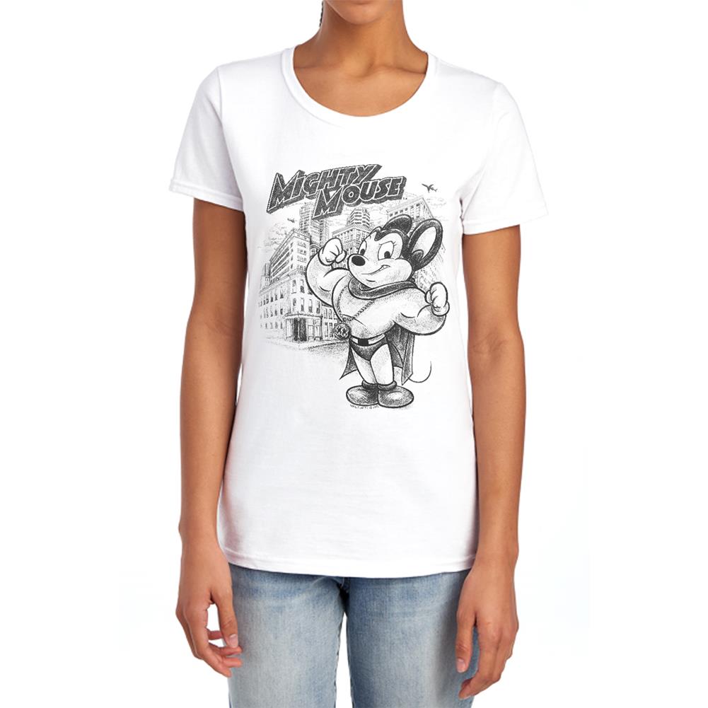 Mighty Mouse Protect And Serve Women's 18/1 Cotton Short-Sleeve T-Shirt