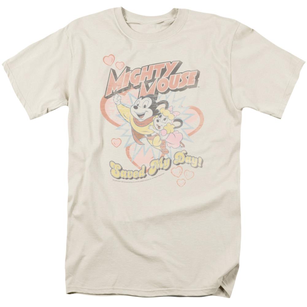 Mighty Mouse Saved My Day Men's 18/1 Cotton Short-Sleeve T-Shirt