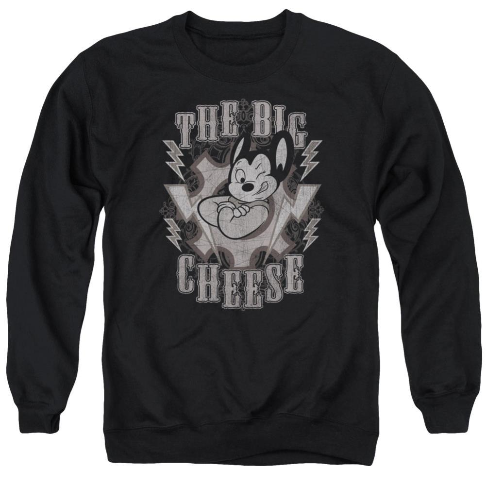 Mighty Mouse The Big Cheese Men's Crewneck 50 50 Poly Long-Sleeve T-Shirt