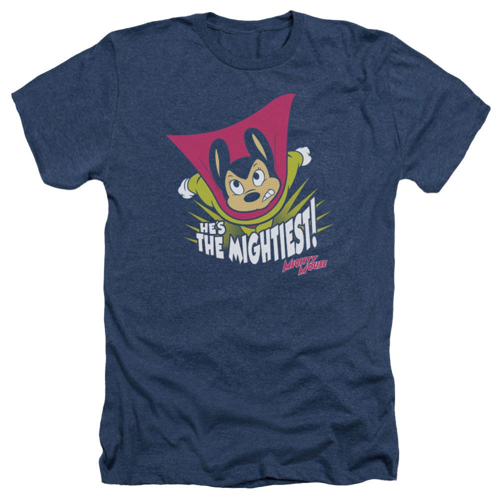 Mighty Mouse The Mightiest Men's 30/1 Heather 60 40 Poly Short-Sleeve T-Shirt