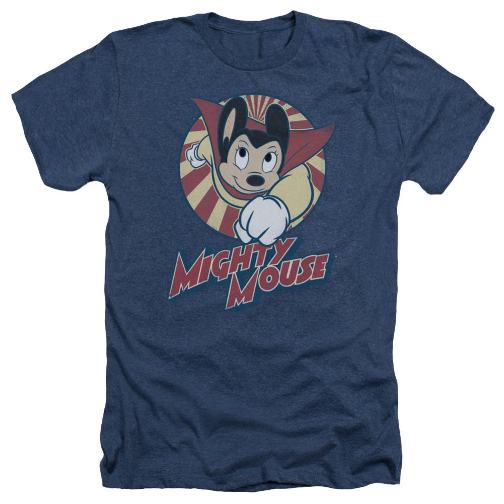 Mighty Mouse The One The Only Men's 30/1 Heather 60 40 Poly Short-Sleeve T-Shirt